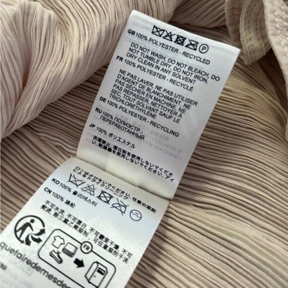 NEW Toteme Plisse Crinkled Scoop-Neck Maxi Dress in Cream Beige | size 32 / US 0 - Picture 13 of 14